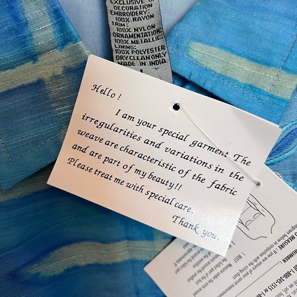 Vintage Indigo Moon light blue and light purple embroidered floral jacket - Picture 9 of 11